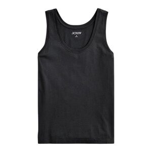 J Crew Black Pima Cotton Scoop Neck Wide Strap Womens Size S Tank Sleeveless